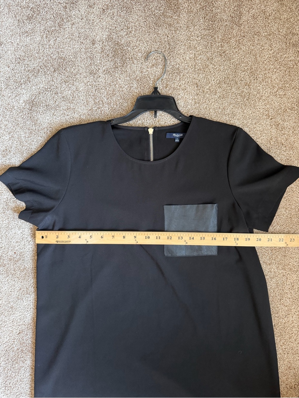 Madewell Black Short Sleeve Pocket T-Shirt Dress - Picture 6 of 7